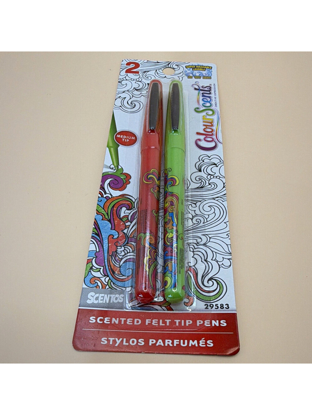 ColourScents Scented Felt Tip Pens 2-Pack Medium Tip Red & Green 29583